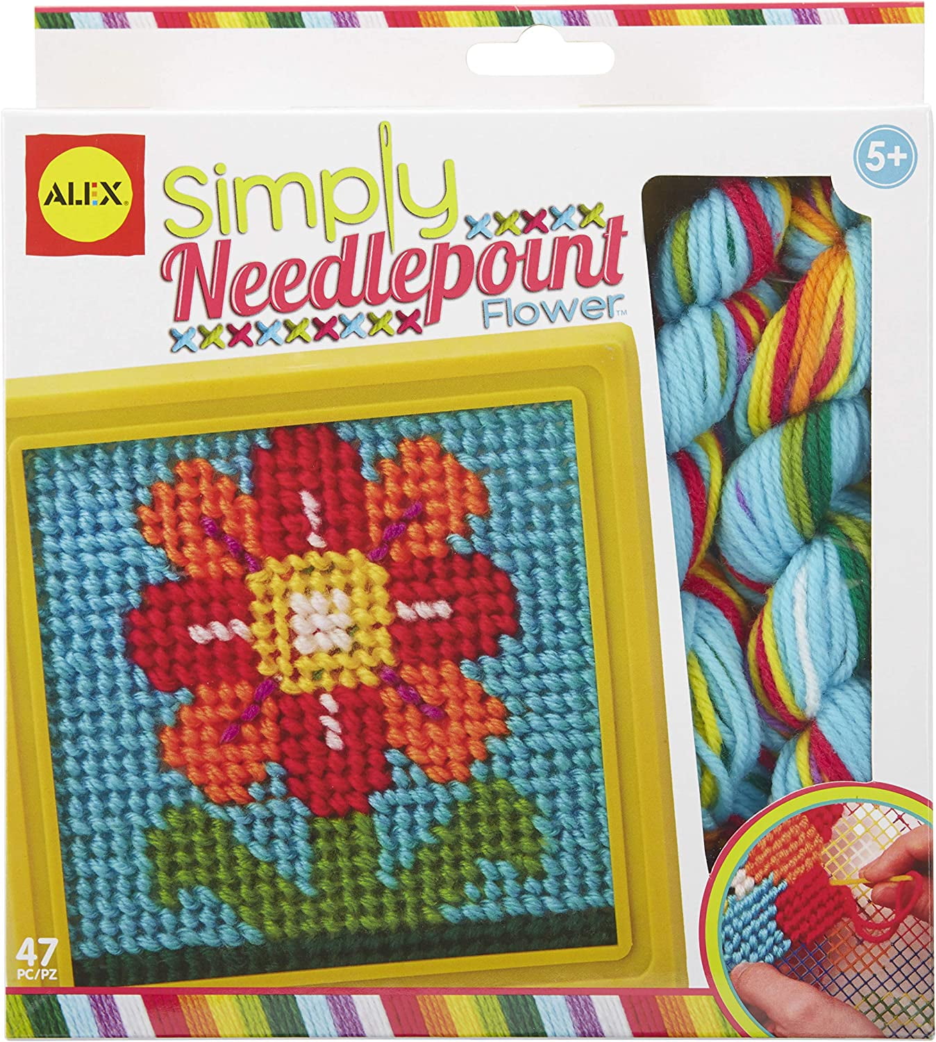 Alex Craft Simply Needlepoint Flower Kids Art and Craft Activity, Gift