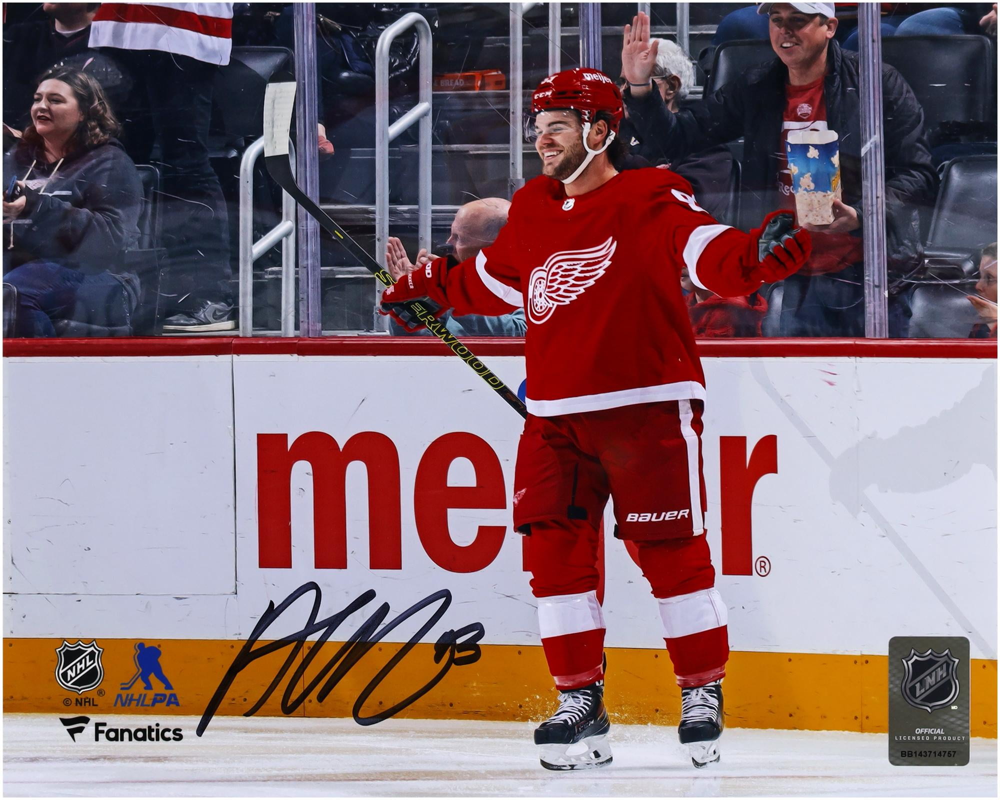 Alex DeBrincat Detroit Red Wings Autographed 8" x 10" Red Jersey Celebrating Photograph - Fanatics Authentic Certified