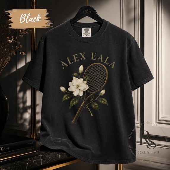 Alex Eala Tennis Racket T-Shirt, Sampaguita Floral Graphic Tee, Filipino Tennis Fan Gift Shirt