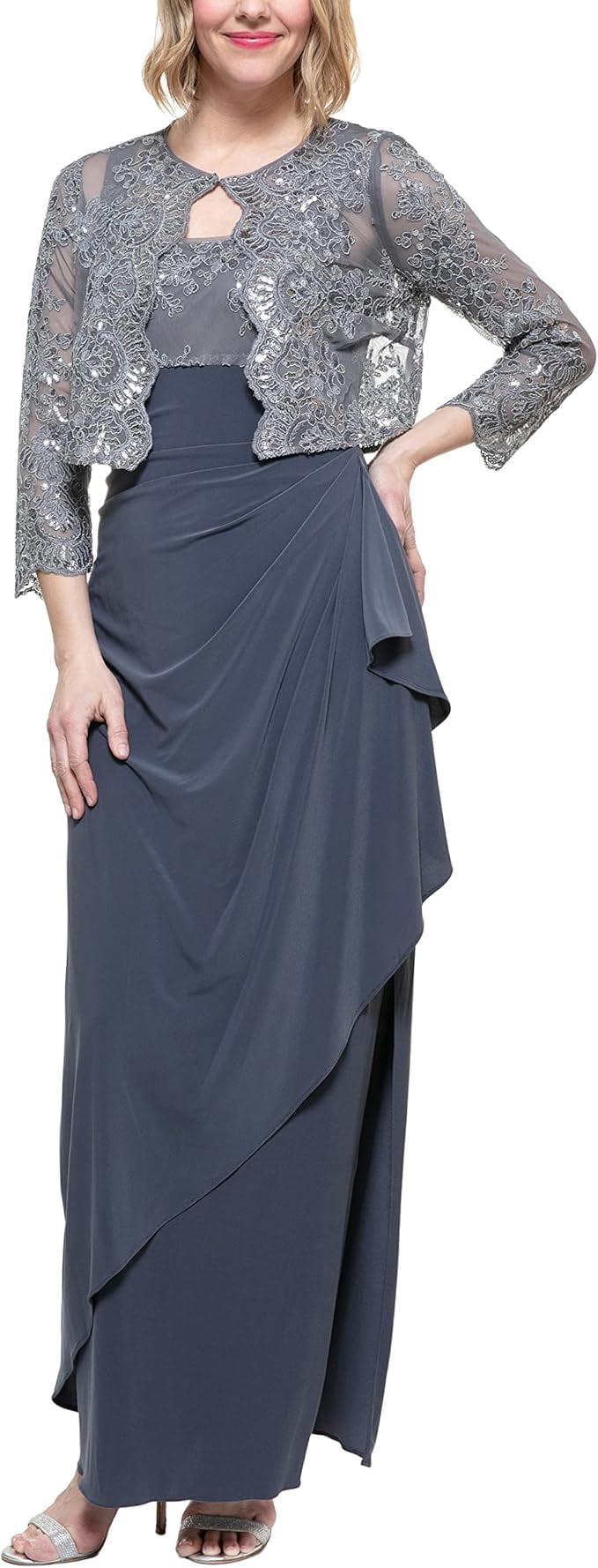 alex evening dress with bolero jacket Empire Waist Gown with Bolero Jacket (Women)