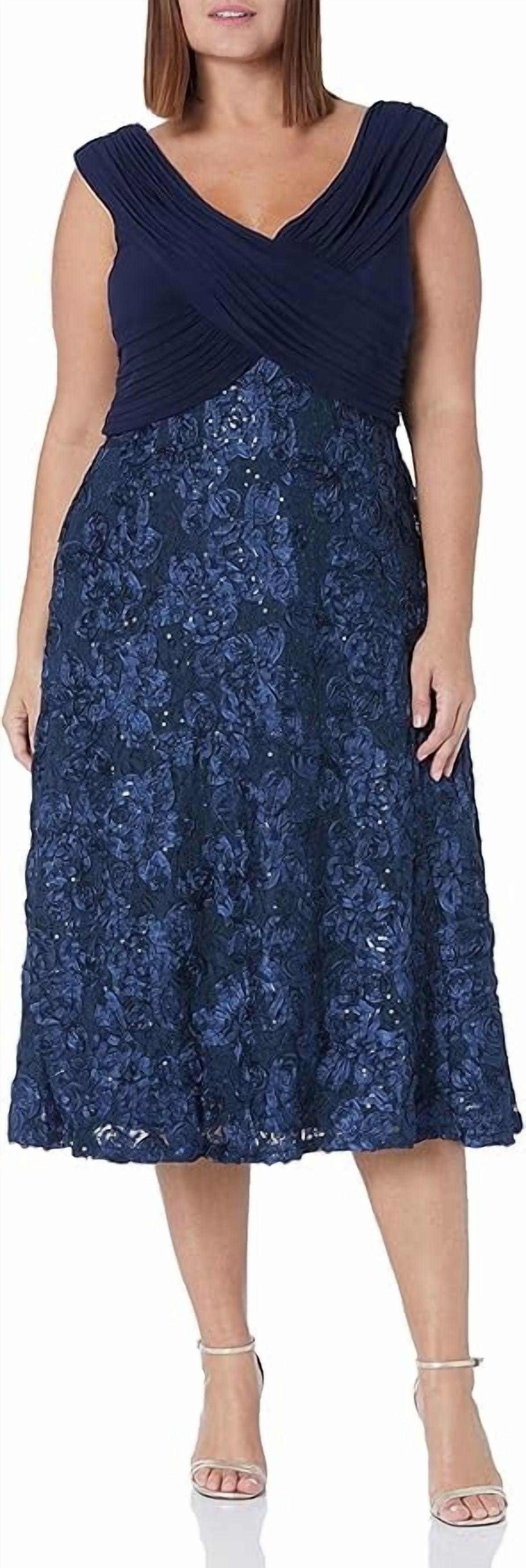 sachin and babi light blue dress Plus Size Alex Evenings Lace Dress ALEX EVENINGS Plus Size 22W Embroidered  Lace Gown Jacket Set main image 1