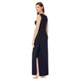 thumbnail image 1 of Alex Evenings Long Sleeveless Side Ruched Dress with Embroidered Sweetheart Illusion Neckline Navy/Nude, 1 of 3