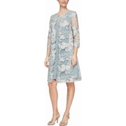 Alex Evenings Mock Jacket Short Floral, Dress Womens