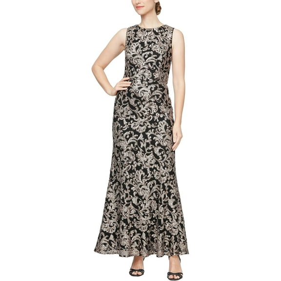 Alex Evenings Sequined, Floral, Sleeveless Dress, Women's