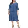thumbnail image 1 of Alex Evenings Women's 2 Piece Tea Length Jacket Dress with Sequin Beaded Trim, 1 of 4