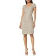 thumbnail image 1 of Alex Evenings Women's Cocktail V Neck Cap Sleeve Knee Length Sequin Dress, Women's, 1 of 3