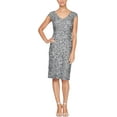 thumbnail image 1 of Alex Evenings Women's Cocktail V Neck Cap Sleeve Knee Length Sequin Dress, Women's, 1 of 3