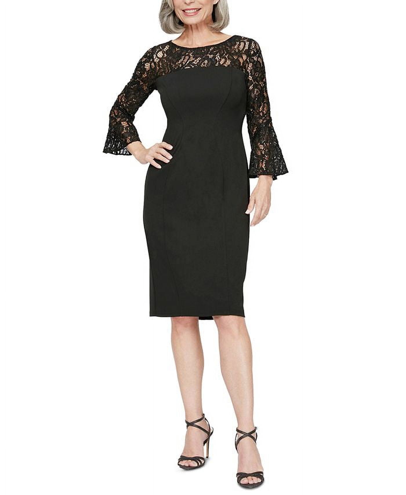 Alex Evenings Women's Lace Illusion Sheath Dress Black Size 10 - Walmart.com Alex Evenings Women's Lace Illusion Sheath Dress Black Size 10 - Walmart.com