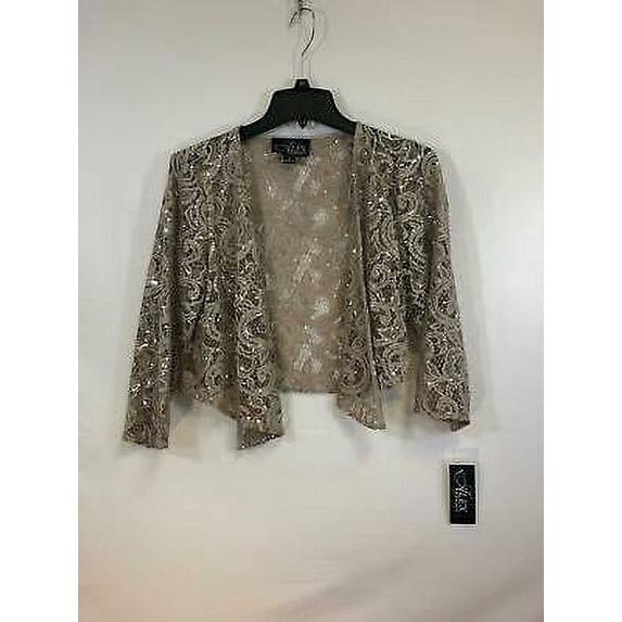 Alex Evenings Women's Lace Jacket, Buff, 8