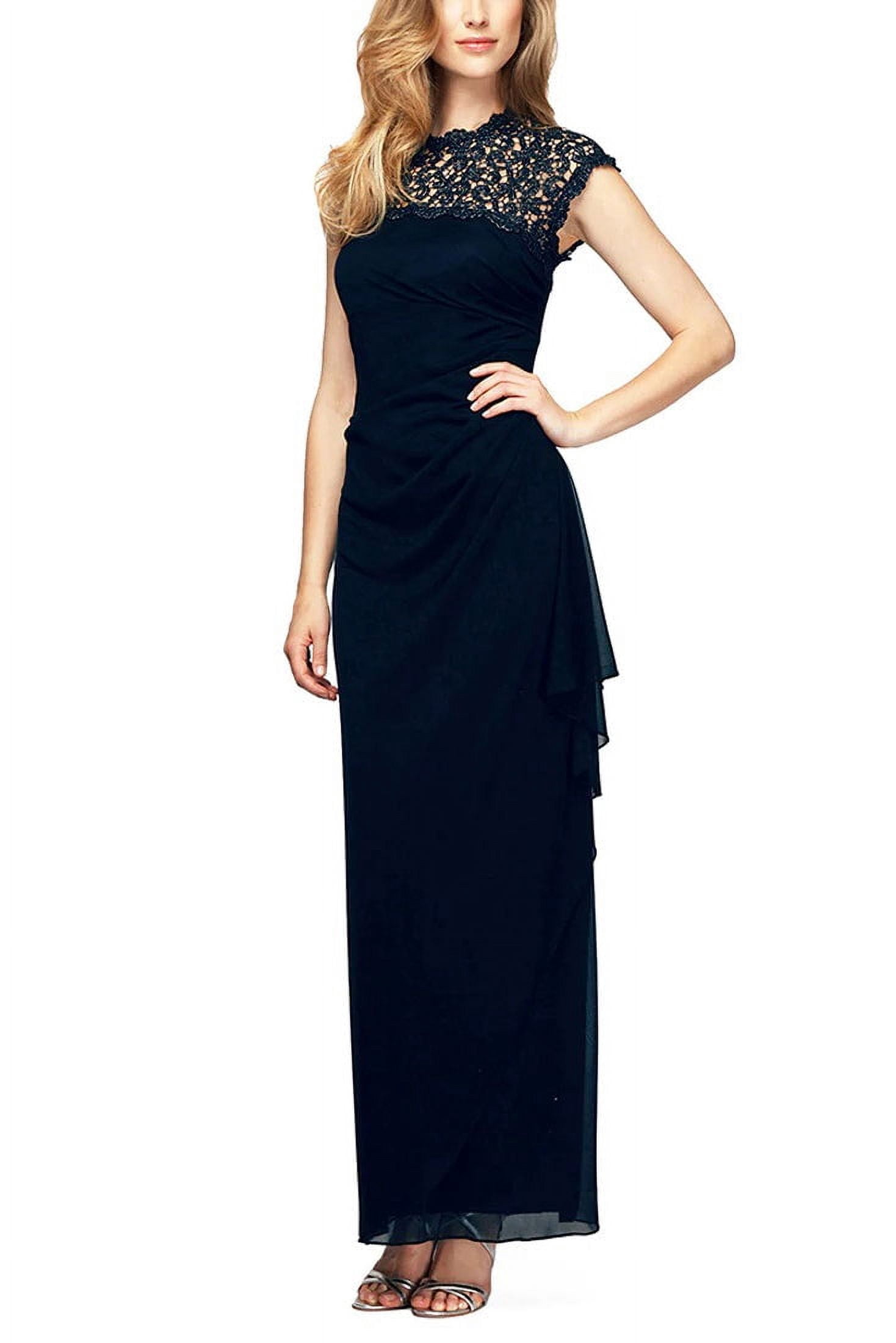 Metallic Lace Evening Dress Alex Evenings Women's Long Cap Sleeve Side Ruched Gown Petite & Regular Sizes Dresses For Weddings Metallic Lace Evening Dress Alex Evenings Women's Long Cap Sleeve Side Ruched Gown Petite & Regular Sizes Dresses For Weddings