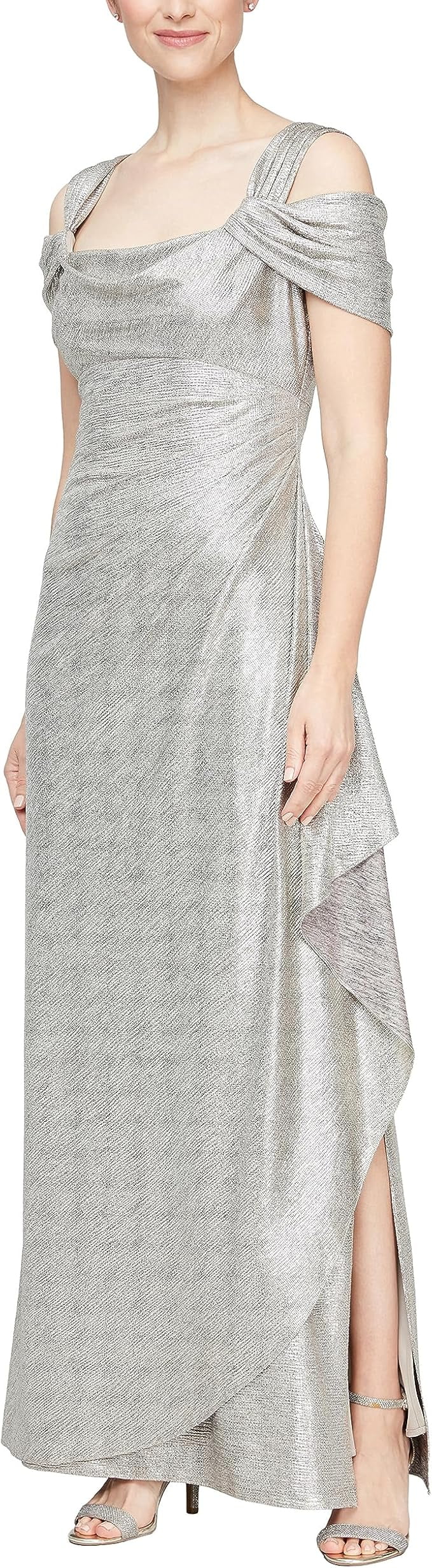 Alex Evenings Women's Long Cold Shoulder Dress, Mother of The Bride, Formal Events, (Petite and Regular Sizes) - Walmart.com Alex Evenings Women's Long Cold Shoulder Dress, Mother of The Bride, Formal Events, (Petite and Regular Sizes) - Walmart.com