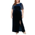 thumbnail image 1 of Alex Evenings Women's Plus Size Mother of The Bride Dress Navy Velvet 20W, 1 of 3