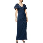 Alex Evenings Women's Stretch Sequin Bodice Empire Waist Long Dress