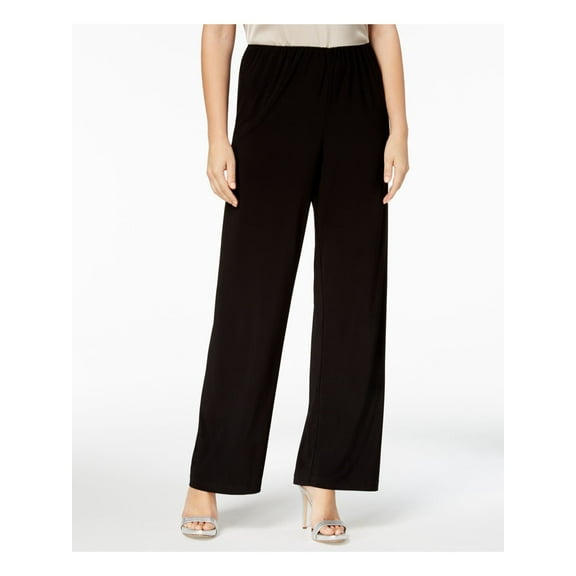 Alex Evenings Womens Black Wide Leg Pants Petites XLP