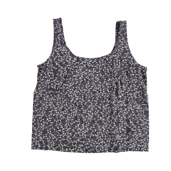 Alex Evenings Womens Glitter Leaf Tank Top, Purple, Plus Size, 2X