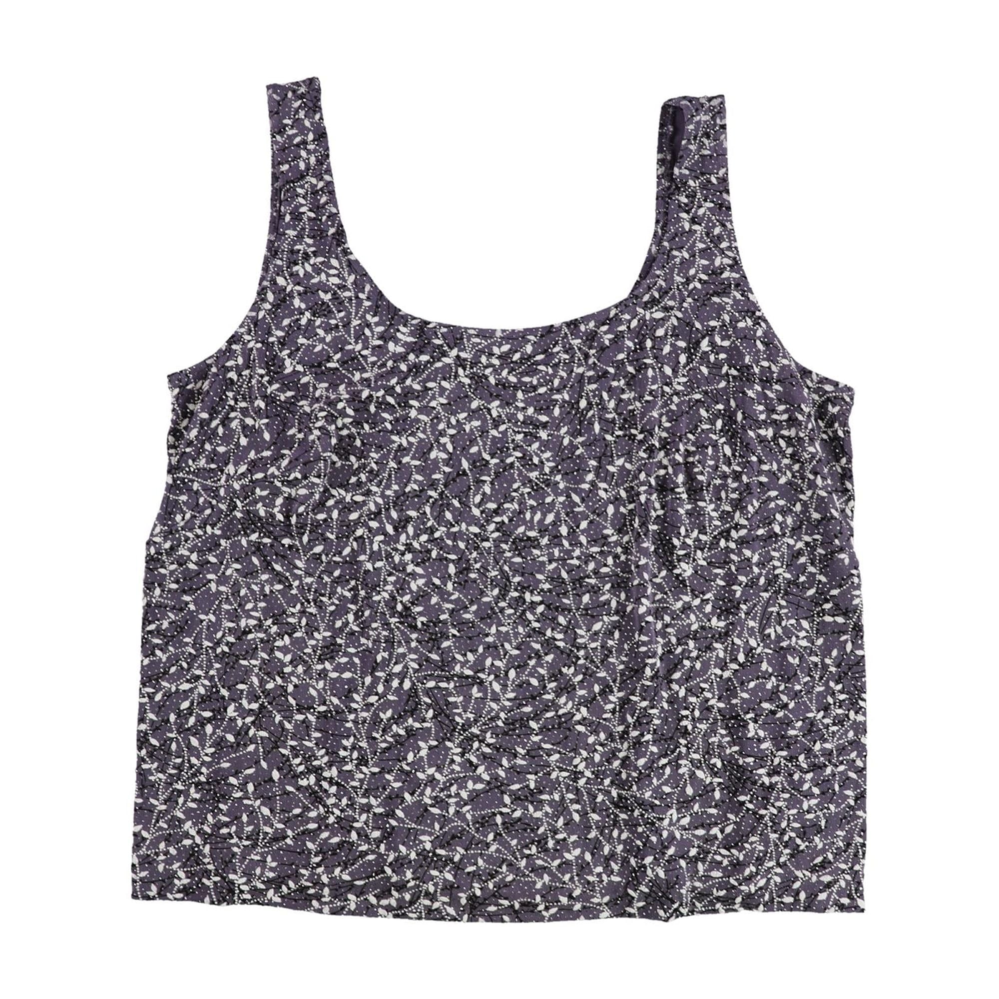 Alex Evenings Womens Glitter Leaf Tank Top, Purple, Plus Size, 2X