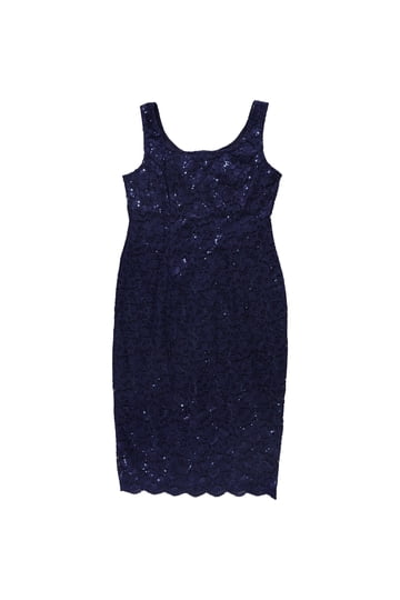 green emerald velvet dress Alex Evenings Petite Irene Embroidered Sequin Gown Navy / 14p
