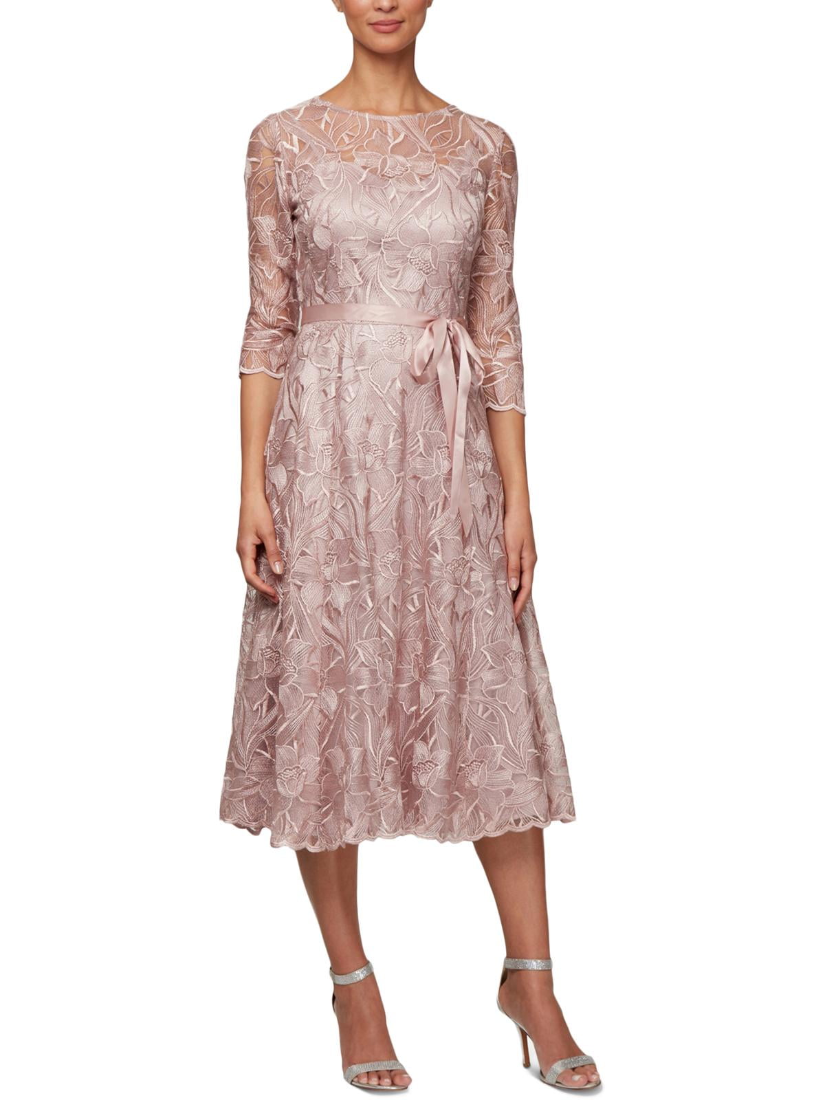 lace midi dress alex evenings Alex Evenings 81171837 Mother of the Bride A Line Midi Dress