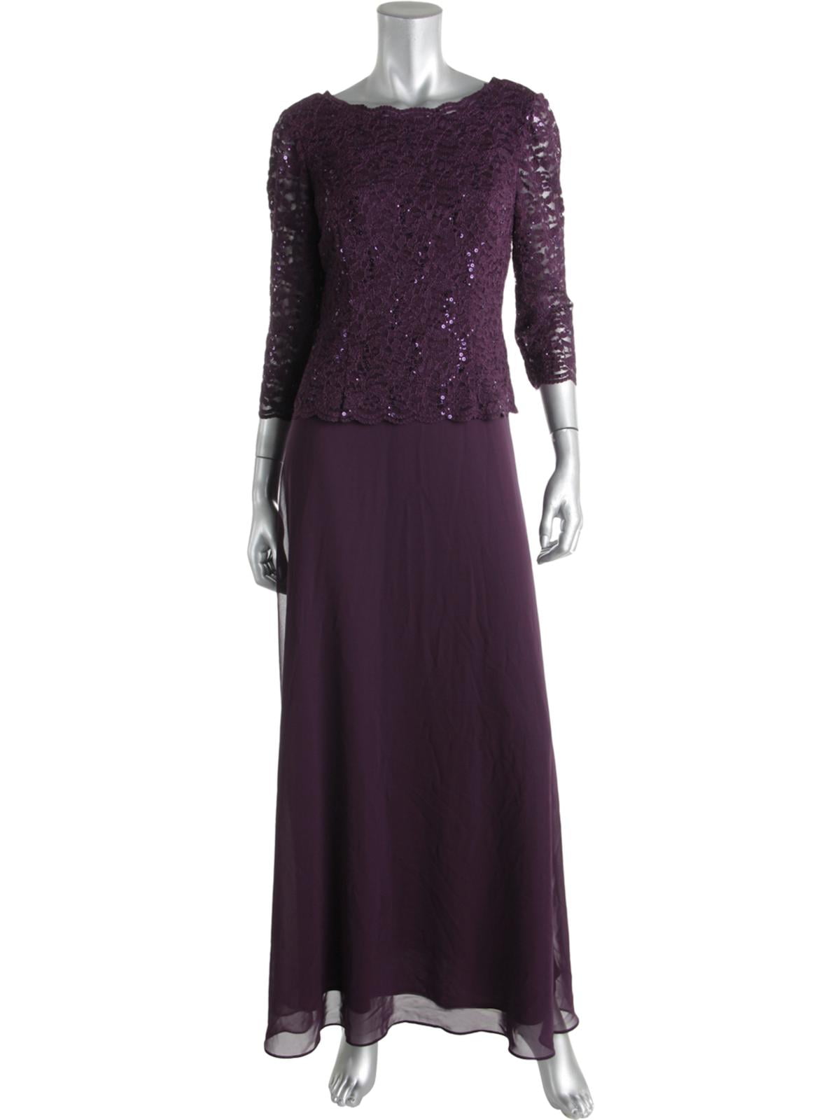 evening wear dresses pictures Alex Evenings Petite Sequined Lace Gown - Buff main image 0