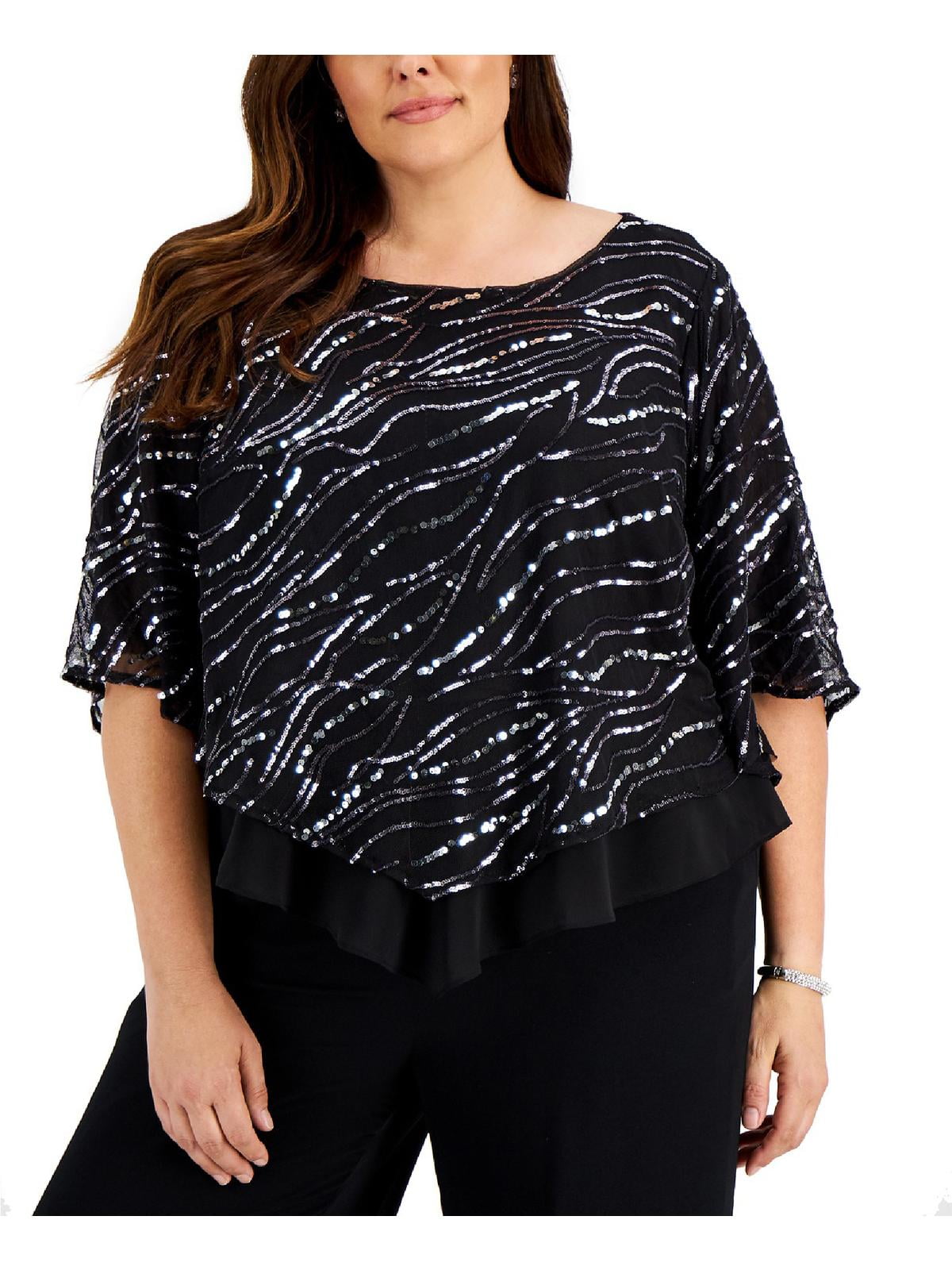 formal sequin tops plus size