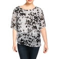 thumbnail image 1 of Alex Evenings Womens Plus Tiered Bell Sleeve Blouse, 1 of 2