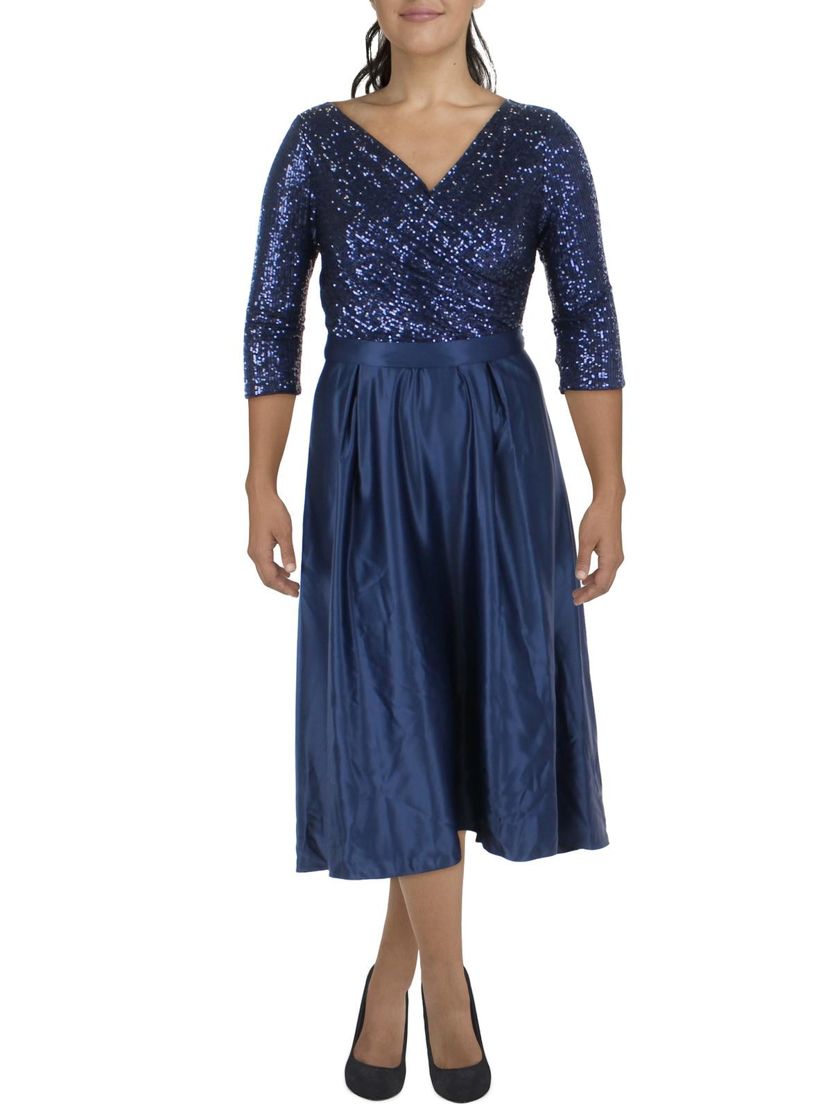 alex evenings sequin dress Alex Evenings Long Cap Sleeve Sequin Dress with Scoop Neckline Black/Copper / 12 main image 0