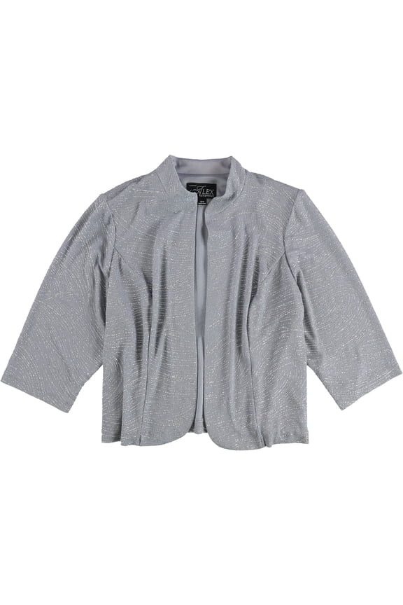 Womens Shimmer Cardigan Sweater, Grey, Plus Size, 22W