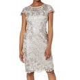 thumbnail image 1 of Alex Evenings Womens Short Shift Knee Length Scoop Neck Dress Taupe 16, 1 of 4