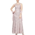 thumbnail image 1 of Alex Evenings by Alex Evenings Mother of the Bride Long Sleeveless Scoop Neck Lace Sequined Dress, Women's, 1 of 4
