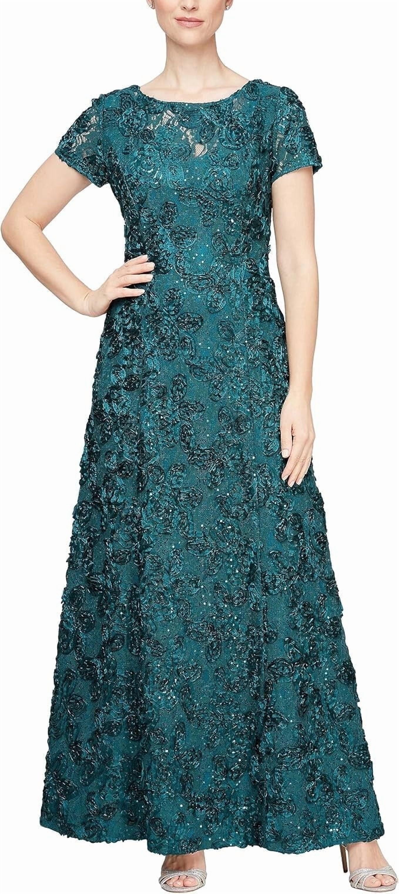 Alex Evenings by Alex Evenings Rosette Long Short Sleeve Floral Dress, Women's - Walmart.com Alex Evenings by Alex Evenings Rosette Long Short Sleeve Floral Dress, Women's - Walmart.com