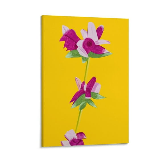 Alex Katz Azaleas on Yellow Canvas Famous Paintings, Wall Art Posters, Decorative Hanging Pictures Wall Art Poster Scroll Canvas Painting Picture Living Room Decor Home 12x18inch(30x45cm)
