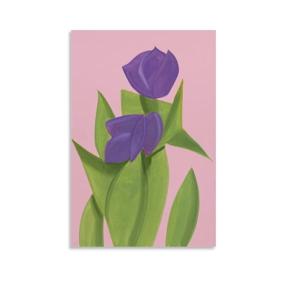 Alex Katz Purple Tulips 2 Canvas Famous Paintings, Wall Art Posters, Decorative Hanging Pictures Wall Art Poster Scroll Canvas Painting Picture Living Room Decor Home 16x24inch(40x60cm)