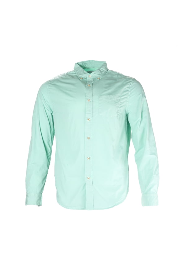 Men's Garment Dye Poplin Shirt Sz S Teal