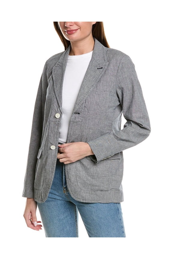 womens Boy Linen-Blend Blazer, xs, Black
