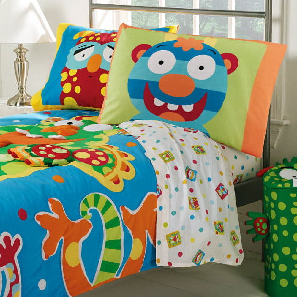 Alex Moody Monster Twin Sheet Set White