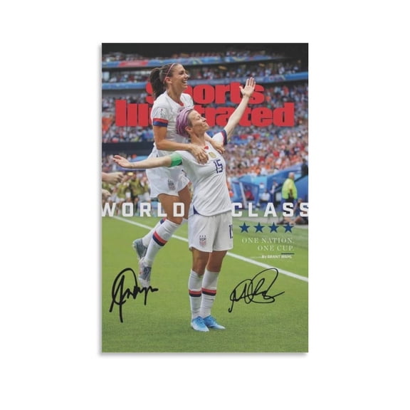 Alex Morgan & Megen Rapinoe Poster Poster Cool Artworks Painting Wall Art Canvas Prints Hanging Picture Home Decor Posters Gift 12x18inch(30x45cm)