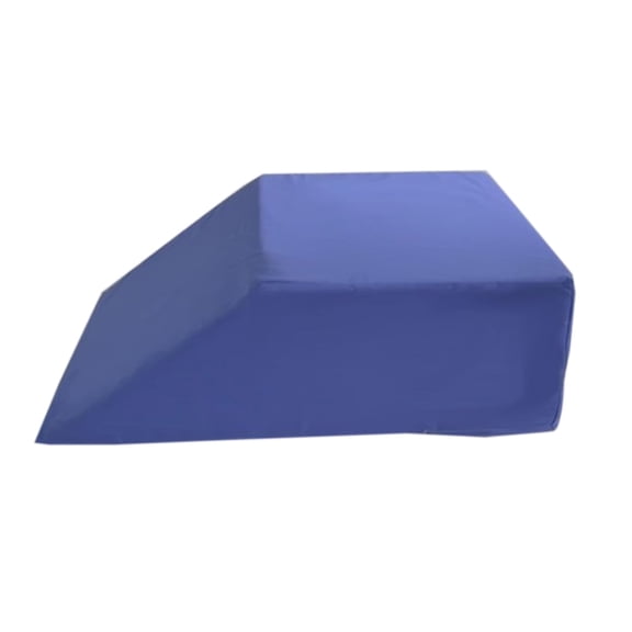 Alex Orthopedic Elevating Foam Leg Wedge Pillow ā Leg Elevation Pillow for Circulation, Swelling Relief, Varicose Veins & Back Support ā 4" with Blue Removable Washable Cover