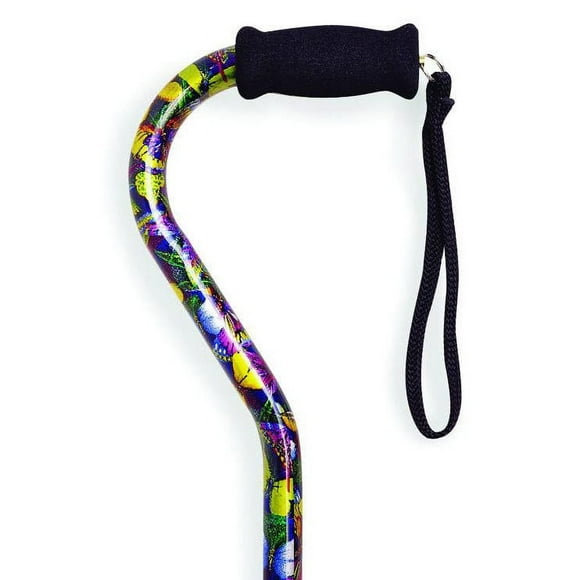 Alex Orthopedic Offset Handle Cane, Butterfly-1 Each