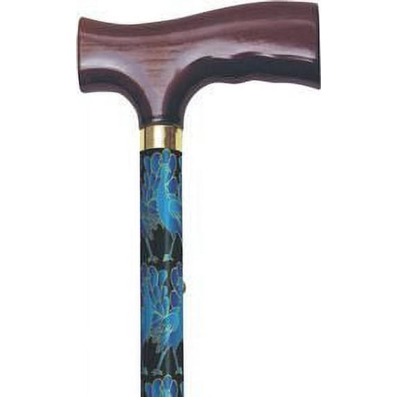Alex Orthopedic Travel Folding Cane Blue Peacock, 33"-37", 1 Count