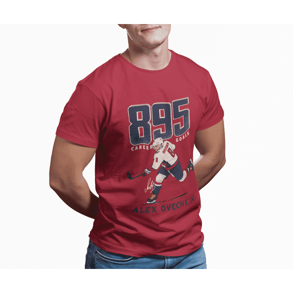 Alex Ovechkin #8 895 Goals Hockey Cartoon for fan Gift Unisex Heavy Cotton Tee-KHAO802-Cardinal Red-3XL