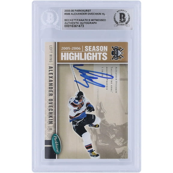 Alex Ovechkin Washington Capitals Autographed 2005-06 Upper Deck Parkhurst Season Highlights #588 Beckett Fanatics Witnessed Authenticated Rookie Card - Fanatics Authentic Certified