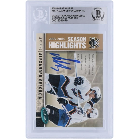 Alex Ovechkin Washington Capitals Autographed 2005-06 Upper Deck Parkhurst Season Highlights #597 Beckett Fanatics Witnessed Authenticated Rookie Card - Fanatics Authentic Certified
