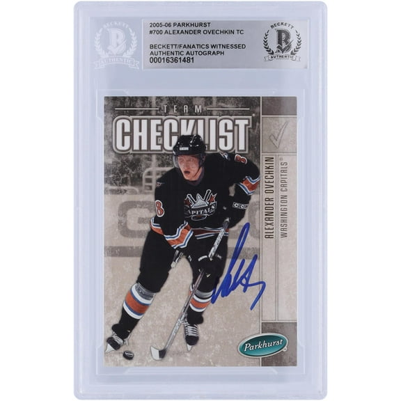 Alex Ovechkin Washington Capitals Autographed 2005-06 Upper Deck Parkhurst Team Checklist #700 Beckett Fanatics Witnessed Authenticated Rookie Card - Fanatics Authentic Certified