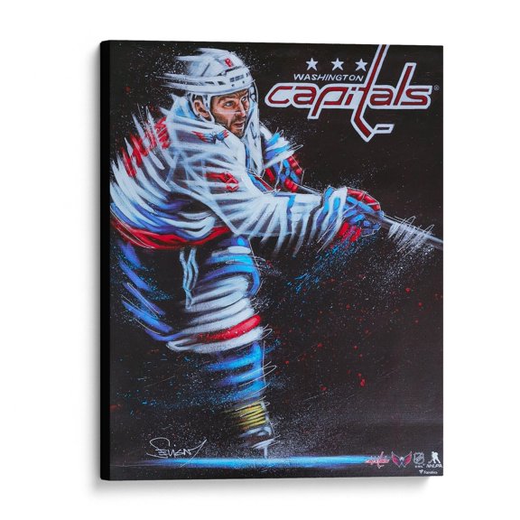 Alex Ovechkin Washington Capitals Unsigned Stretched 16" x 20" Embellished Canvas Giclee Print - Art by Eric Sevigny - Fanatics Authentic Certified
