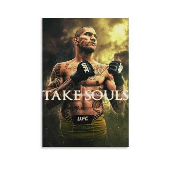 Alex Pereira Fighting Poster Posters Wall Art Painting Canvas Gift Living Room Prints Bedroom Decor Poster Artworks 16x24inch(40x60cm)