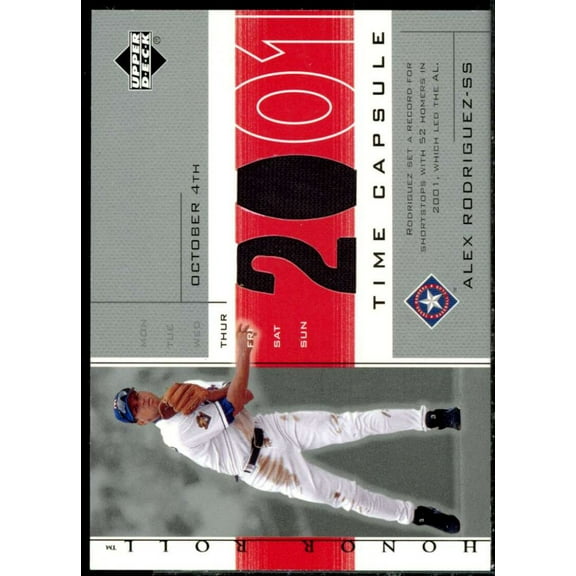 Alex Rodriguez 01 2002 Upper Deck Honor Roll Time Capsule Game Jersey #TCAR4