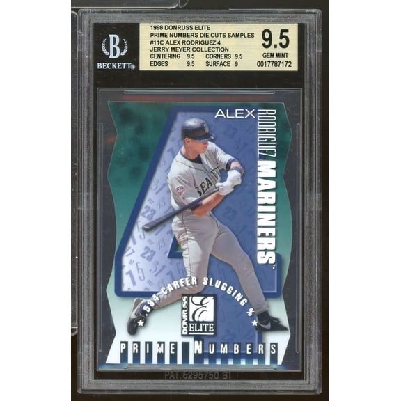 Alex Rodriguez 1998 Donruss Elite Prime Numbers Die Cut Samples #11C BGS 9.5