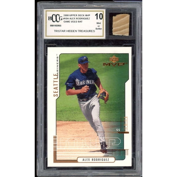 Alex Rodriguez 2000 Upper Deck MVP Game Used Bat #104 BGS BCCG 10 (holder issue)