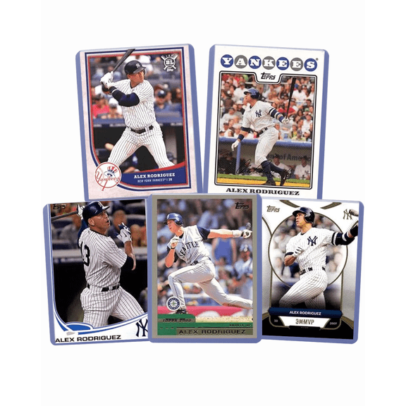 Alex Rodriguez Baseball Cards (5) ASSORTED MLB baseball Trading Cards - Perfect for any collector or gift