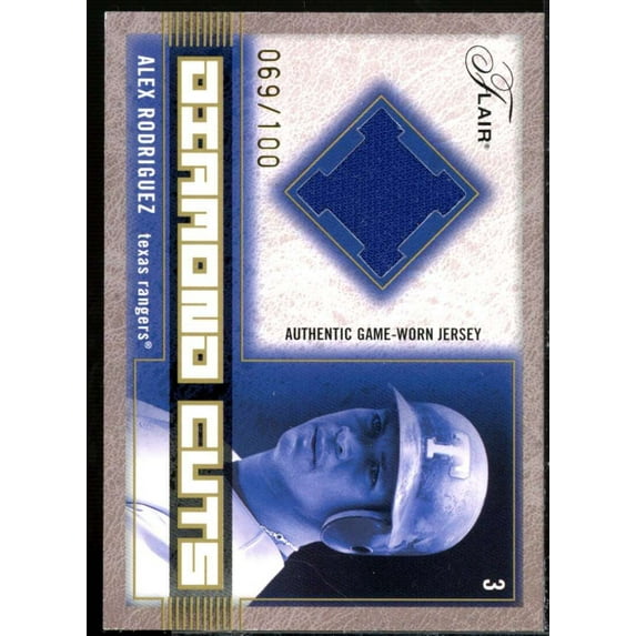 Alex Rodriguez Card 2003 Flair Diamond Cuts Jersey Gold #AR